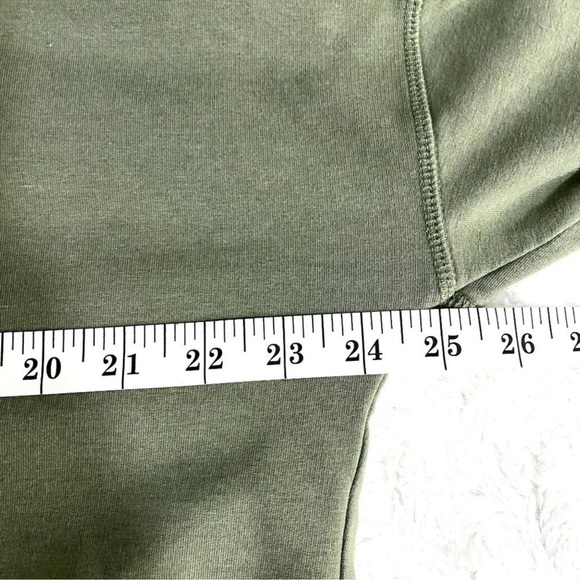 Aerie Offline Olive Green Jersey Knit Raw Hems Crop Hoodie Mini Skirt Set M - Picture 6 of 13